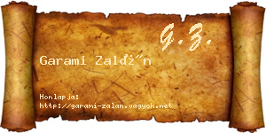 Garami Zalán névjegykártya